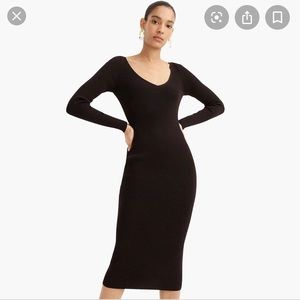 J. Crew Collection ribbed sweater dress midi black